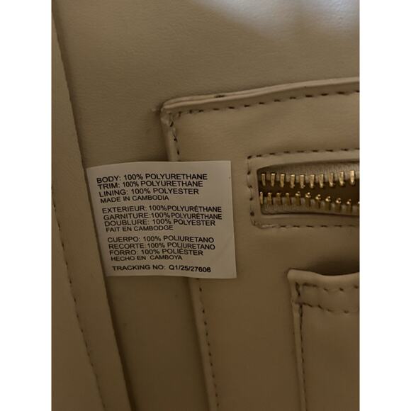 Steve Madden Tote Set Bag Sesame Solid Beige Faux Leather Shoulder NWT - Picture 10 of 12